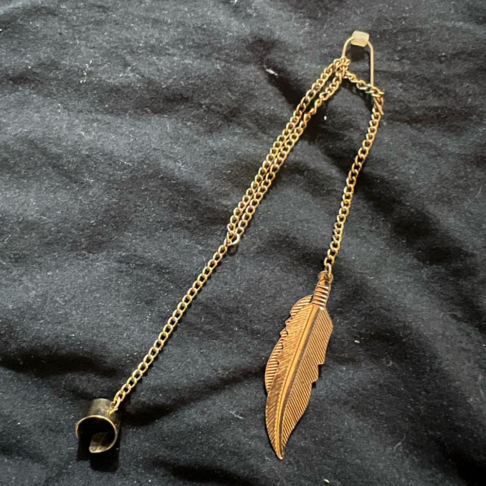 Gold Feather Cuff Earring